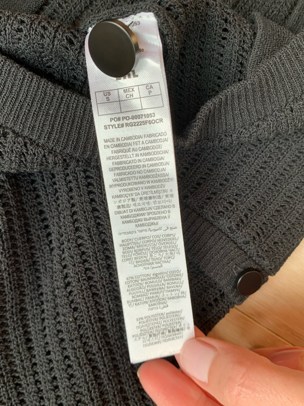 Rag & Bone Vivi Open Knit Black Long Sleeve Cardigan Sweater NWT Size Small - Picture 5 of 5